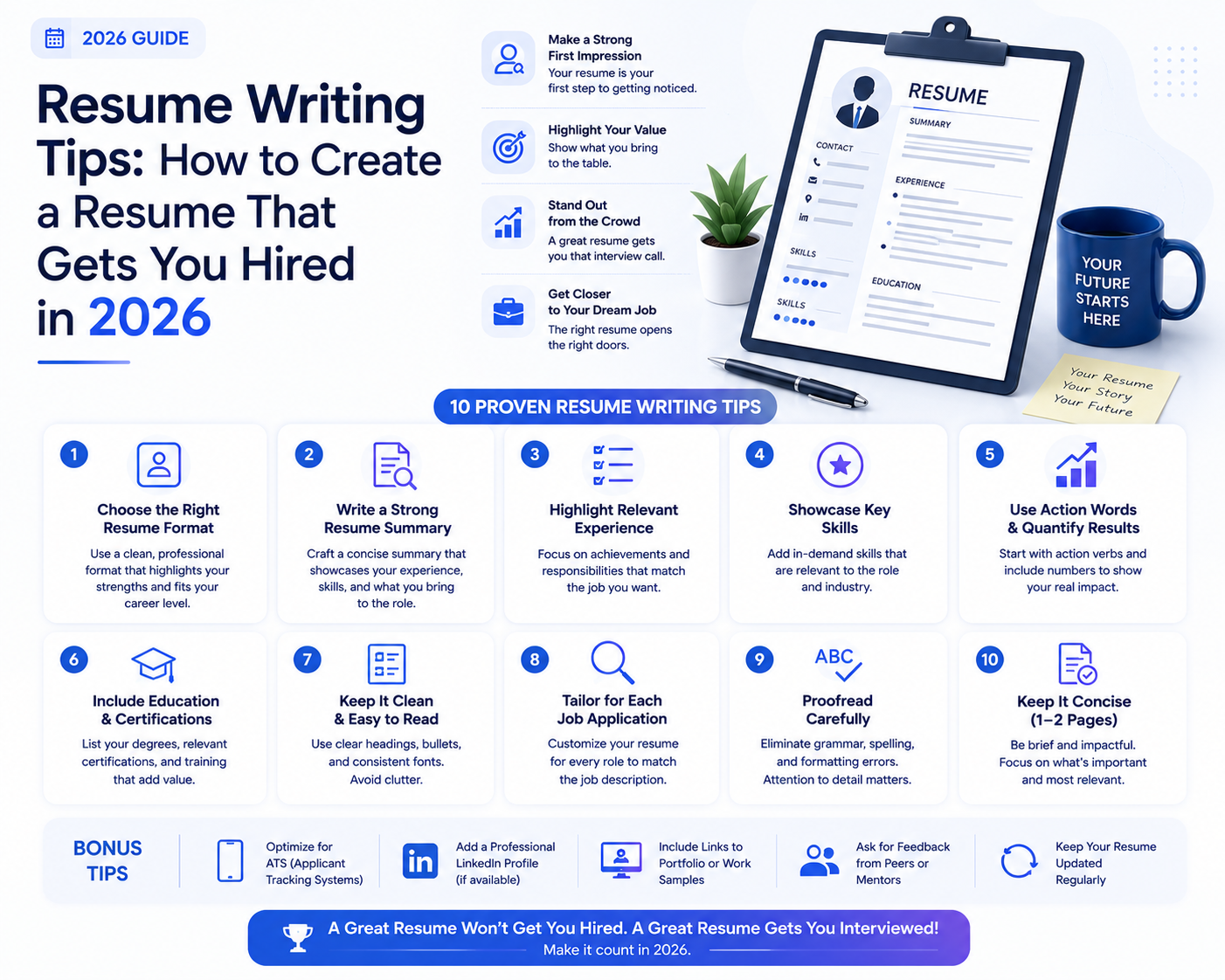 Resume Writing Tips: How to Create a Resume That Gets You Hired in 2026